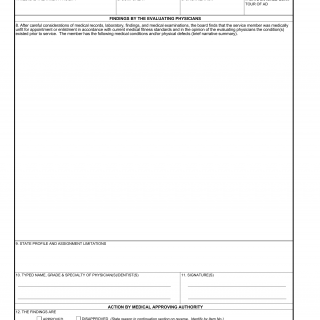 DA Form 4707. Entrance Physical Standards Board (Epsbd) Proceedings