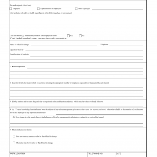 DA Form 4755. Employee Report of Alleged Unsafe or Unhealthful Working Conditions