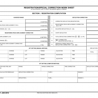 DA Form 4757. Registration/Special Correction Work Sheet