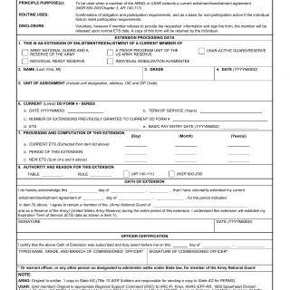 DA Form 4836. Oath of Extension of Enlistment or Reenlistment