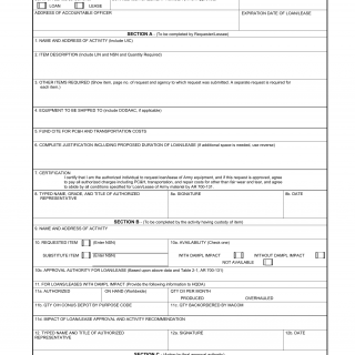 DA Form 4881-6. Request and Approval for Loan or Lease of Equipment and Loan or Lease Agreement