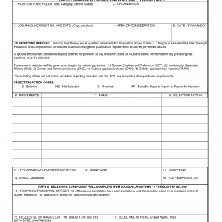 DA Form 4985. Naf Referral and Selection List (Nonappropriated Fund Employment)