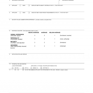DA Form 5000-R. Applicant Interview Report - Judge Advocate General`s Corps (LRA)
