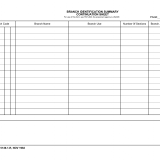 DA Form 5149-1-R. Branch Identification Summary - Continuation Sheet (LRA)