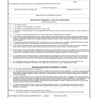 DA Form 5327. Bona Fide Dependent Declaration - Military