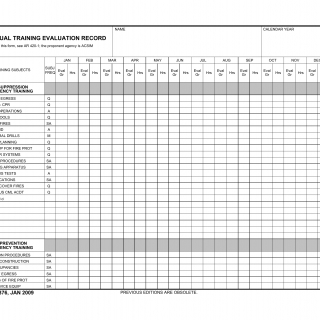 DA Form 5376. Individual Training Evaluation Record