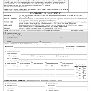 DA Form 5434. Sponsorship Program Counceling and Information Sheet