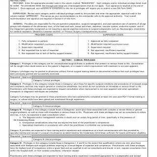 DA Form 5440-13. Delineation of Clinical Privileges-General Surgery