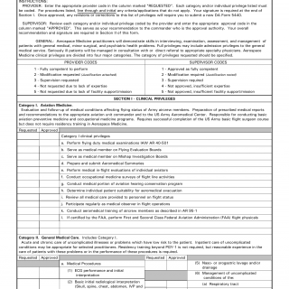 DA Form 5440-24. Delineation of Clinical Privileges-Aerospace Medicine