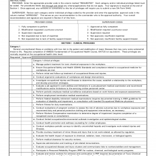 DA Form 5440-53. Delineation of Clinical Privileges - Occupational Medicine