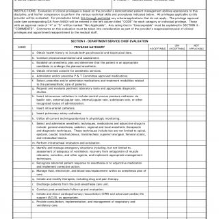 DA Form 5441-14. Evaluation of Clinical Privileges-Nurse Anesthetist