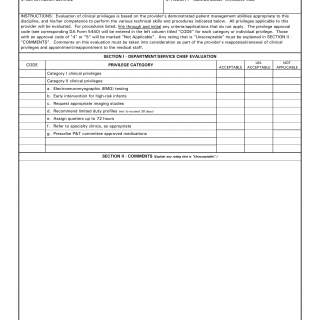 DA Form 5441-21. Evaluation of Clinical Privileges - Physical Therapy