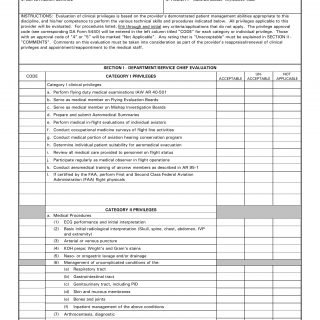 DA Form 5441-24. Evaluation of Clinical Privileges - Aerospace Medicine