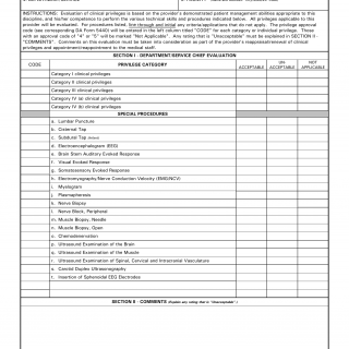 DA Form 5441-4. Evaluation of Clinical Privileges-Neurology