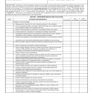 DA Form 5441-53. Evaluation of Clinical Privileges - Occupational Medicine