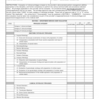 DA Form 5441-7. Evaluation of Clinical Privileges-Pathology
