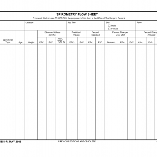 DA Form 5551-R. Spirometry Flow Sheet