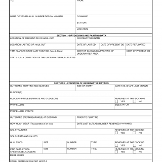 DA Form 5587. Report of Drydocking, Painting and Condition of Vessel Bottom