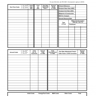 DA Form 5605-5-R. Life Cycle Cost Analysis - Present Worth: One-Step Approach (LRA)