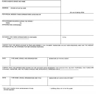 DA Form 5628-R. Voucher for Special Mission Funds (Smf) Expenditures (LRA)