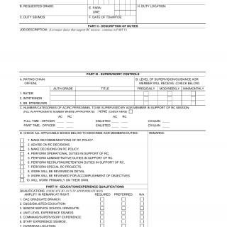 DA Form 5648. Agr Job Authorization (Request/Change)
