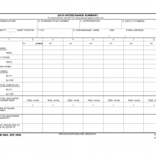 DA Form 5662. Data Interchange Summary