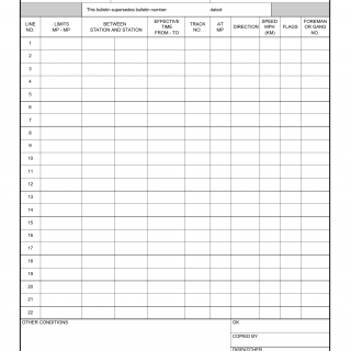DA Form 5706-R. Track Bulletin (LRA)