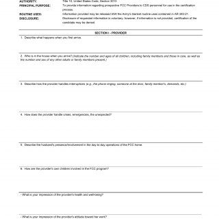 DA Form 5761-R. Family Child Care (Fcc) Risk Assessment Tool Observation Instrument (LRA)