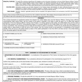 DA Form 597. Army Senior Reserve Officers` Training Corps (Rotc) Nonscholarship Cadet Contract