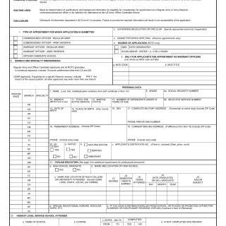 DA Form 61. Application for Appointment