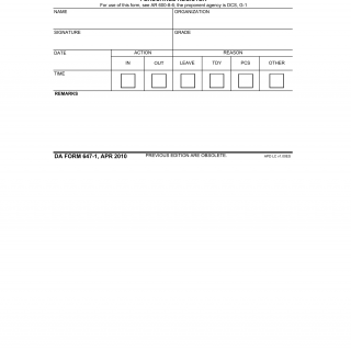 DA Form 647-1. Personnel Register