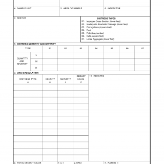 DA Form 7348-R. Unsurfaced Road Inspection Sheet (LRA)