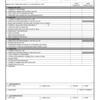 DA Form 7382. Sling Load Inspection Record