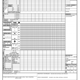 DA Form 7389. Medical Record - Anesthesia