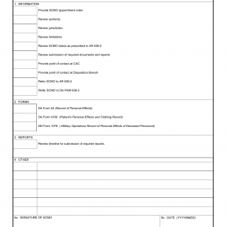 DA Form 7406. Summary Court Martial Officer Checklist