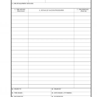 DA Form 7407-R. Caution Order (Electrical Facilities) (LRA)