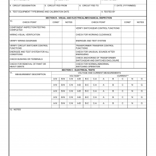 DA Form 7467-R. Main Power Energization Checklist (LRA)