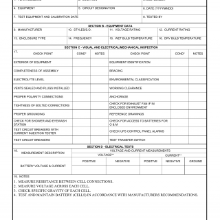 DA Form 7473-R. Battery Inspection Checklist (LRA)