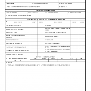 DA Form 7474-R. Uninterruptible Power Supply (UPS) Switchboard Inspection Checklist (LRA)
