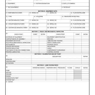 DA Form 7481-R. Lube Oil System Inspection Checklist (LRA)