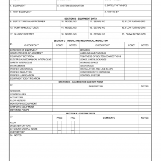 DA Form 7488-R. Sewage Treatment Systems Inspection Checklist (LRA)