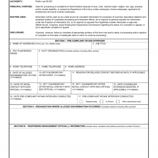 DA Form 7510. EEO Counselor`s Report