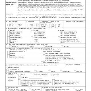DA Form 7517. Da Child/Spouse Abuse Incident Report