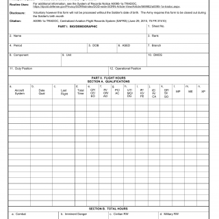 DA Form 759. Individual Flight Record and Flight Crew Certificate-Army (Flight Hours)
