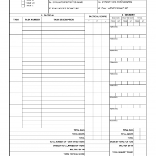 DA Form 7659-R. Gunnery Tables VII, VIII, IX Scoresheet (Section Qualification)