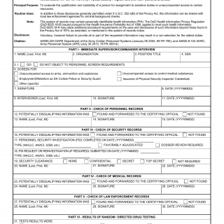 DA Form 7708. Personnel Reliability Screening and Evaluation | Forms ...