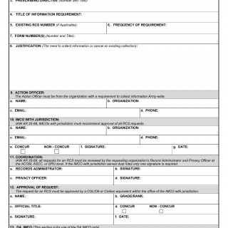 DA Form 7799. Request for Approval of Information Management Requirement