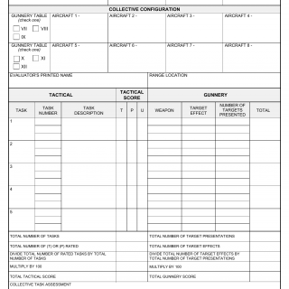 DA Form 7910. Aerial Gunnery Tables Vii-Xii Training/Qualification Scoresheet