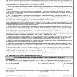 DA Form 8001. Limits of Confidentiality