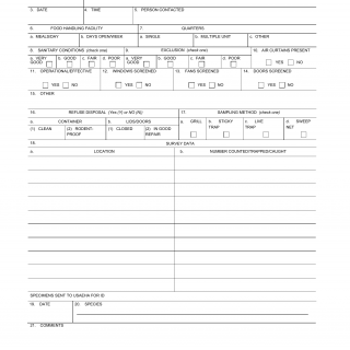 DA Form 8015-R. Filth Fly Survey (LRA)